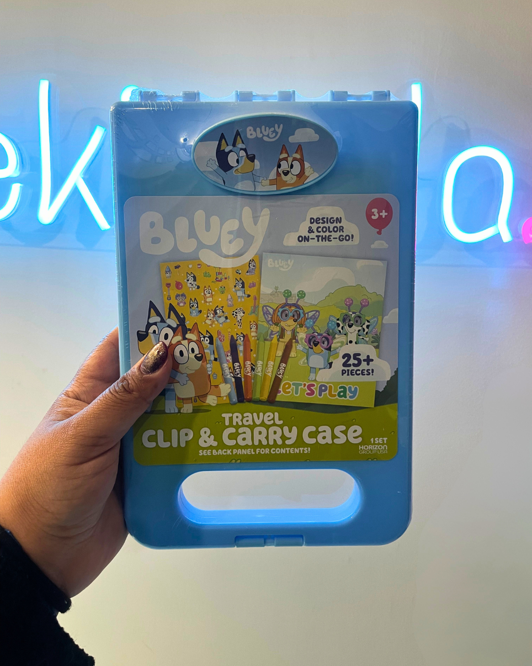 .Geekienda - set de dibujo para viaje con stickers de bluey -Disney programas infantiles papelería