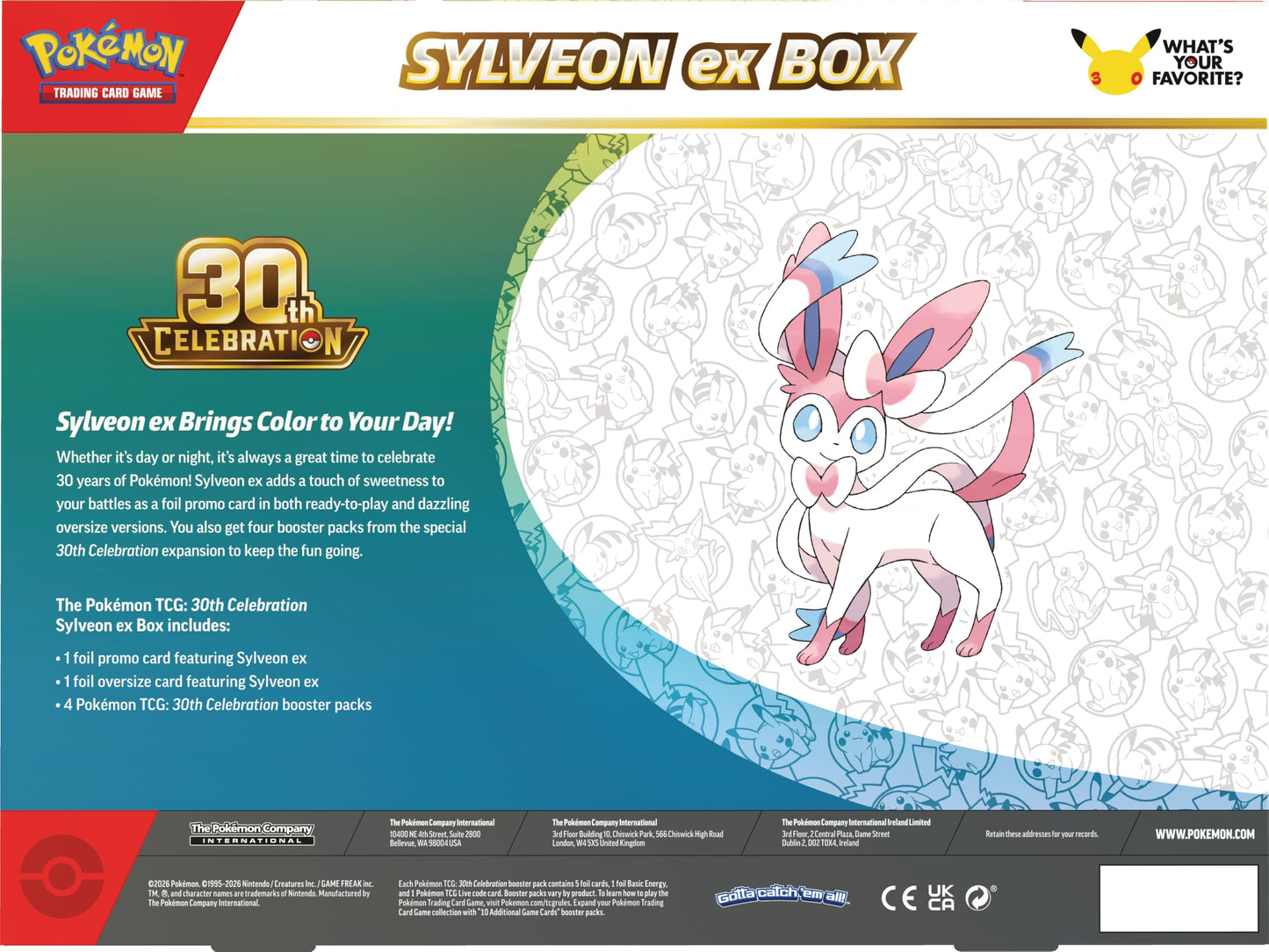 .Geekienda - cartas coleccionables Pokémon TCG: 30TH Celebration (Sylveon EX O Greninja EX SE ENVÍA Aleatorio) (en inglés)