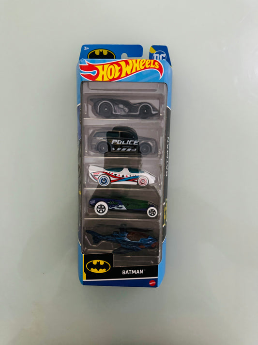 .Geekienda - Hotwheels Set 5 vehiculos básico Batman dc cómics SuperHeroes