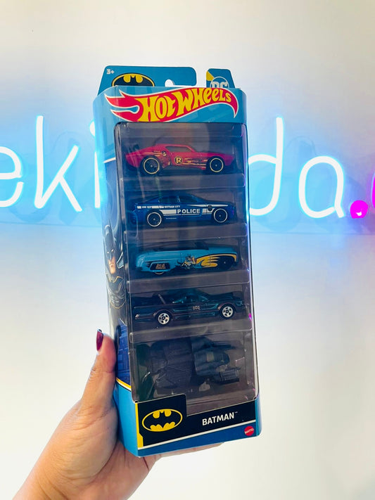 .Geekienda - Hotwheels Set 5 vehiculos básico batman  coleccion mid 2024
