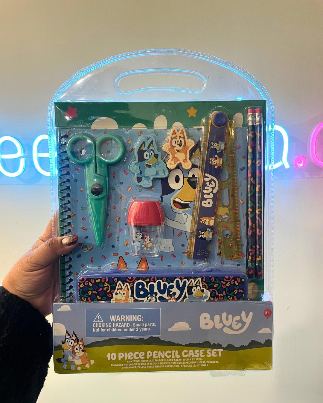 Geekienda - 10 piezas set de estuche para lápices  de bluey -Disney programas infantiles papelería