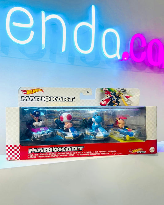 .Geekienda - Hotwheels premium Mario kart set de 4 Vehiculos